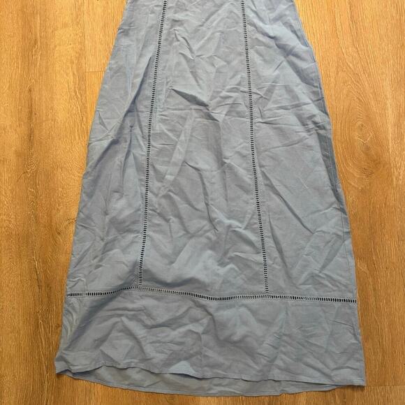 NWT Madewell Sweetheart Midi Dress in Linen-Cotton Blend In Light Blue Size 6 - Picture 11 of 11